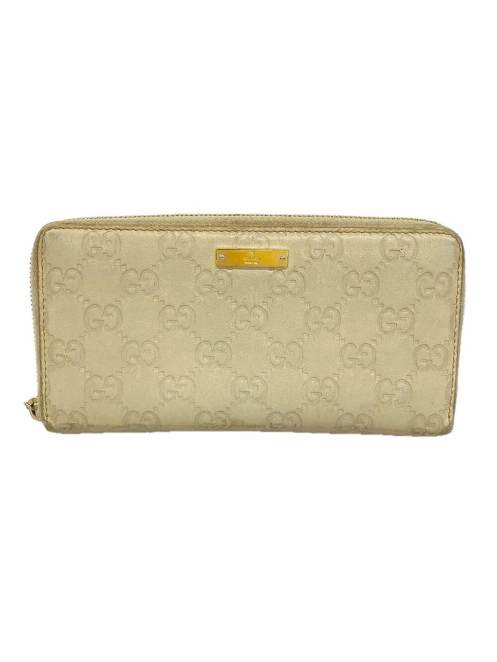 Gucci Wallet Guccissima Leather Beige Gold - Picture 1 of 9